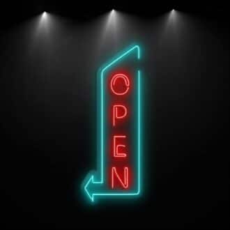 Vertical Open Neon Sign